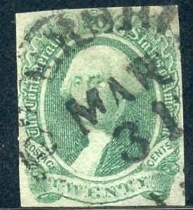 US Back Of Book - Confederate States of America 13 F - VF Used 4 Margins cv $400
