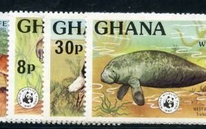 World Wildlife Fund 1977 Ghana 621 - 624 Animals