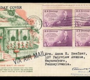 US 737 First Day Cover Autograph Anna Jarvis Founder of Mother's Day