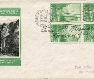 US 740 First Day Cover Autograph Governor F. Merriam of CA