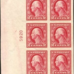 US 409 Washington / Franklin Generally VF 212 plate number blocks of 6