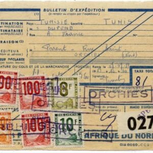 France 1959 Parcel Post Form with Railway issues