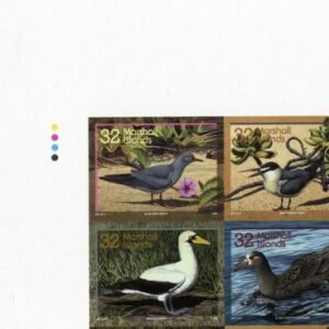 Marshall Is. 603 Imperf 32c Birds of RMI Block of 4