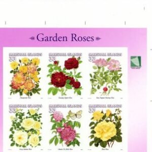 Marshall Is. 729 Imperf 33c Garden Roses Block of 6
