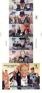 Marshall Is. 740 - 746 Imperf, In Memory Churchill booklet pane