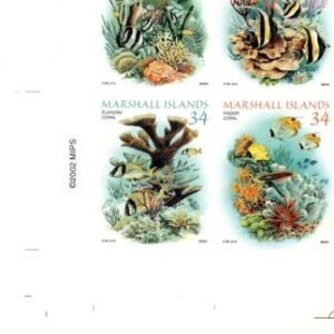 Marshall Is. 797 Imperf, Gardens of the Sea, fish block of 4