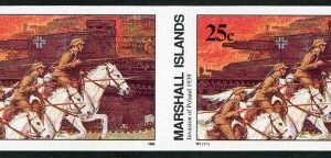 Marshall Is. 239 Imperf Pair, Invasion of Poland, WWll