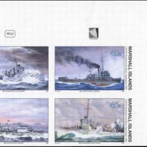 Marshall Is. 257 - 260 Imperf Block of 4, ships, Destroyers, WWll