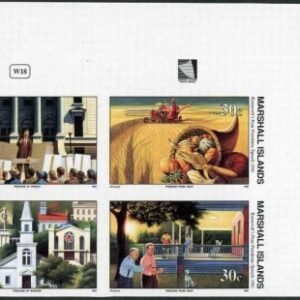 Marshall Is. 271 - 274 Imperf Block of 4, Four Freedoms, WWll