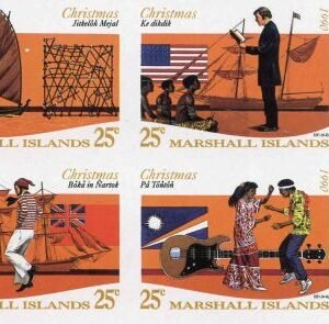 Marshall Is. 383 - 386 Imperf block of 4, Christmas, Music