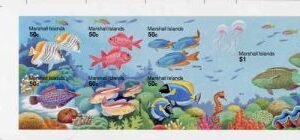 Marshall Is. 434 - 440 Imperf Booklet, Reef Life, Fish, Shells