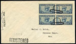 US Arizona, Prescott 650 block, Fancy Cancel Cover, Hat