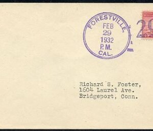 US California, Forestville 716 Fancy Cancel Cover