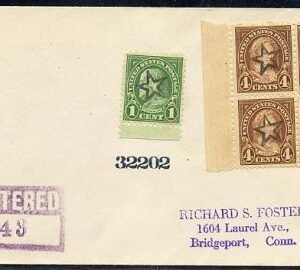 US Connecticut, Plantsville 632, 636 Fancy Cancel Cover, Star