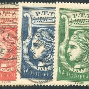 France Radio Tax 1935-1937 Stamps Yv 1-3 VF Used Scarce used