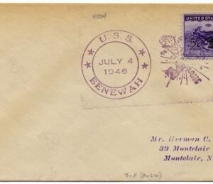 US U.S.S. Benewah 925 Fancy Cancel Cover, Fireworks