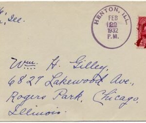 US Illinois, Henton 707 Fancy Cancel Cover GW bust