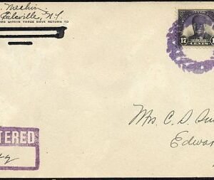US New York, Talcville 623 Fancy Cancel Cover, Xmas Wreath