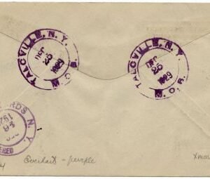 US New York, Talcville 623 Fancy Cancel Cover, Xmas Wreath