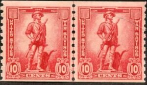 US WS12 War Savings Stamp F - VF NH Line Pair cv $10.50
