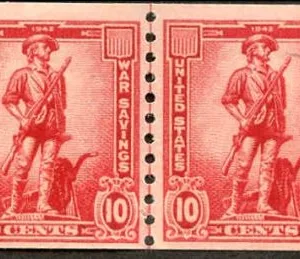 US WS12 War Savings Stamp F - VF NH Line Pair cv $10.50
