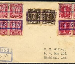US Illinois, Worth 551, 683, 688 Fancy Cancel Cover, Registered