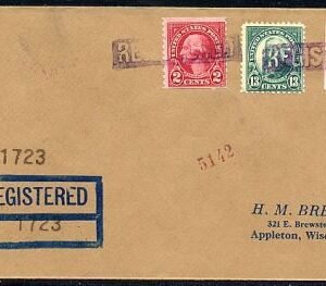 US Indiana, Mishawaka 409, 599, 622 Fancy Cancel Cover, "Registered"