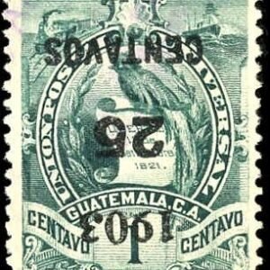 Guatemala 124a VF Used Inverted overprint