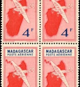 Madagascar C25 - C25O mostly VF NH Blocks of 4 Vichy Goverment Set