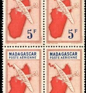 Madagascar C25 - C25O mostly VF NH Blocks of 4 Vichy Goverment Set