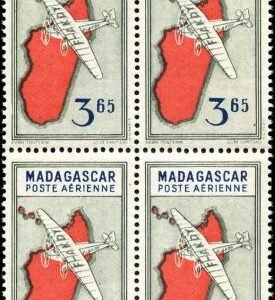 Madagascar C25 - C25O mostly VF NH Blocks of 4 Vichy Goverment Set