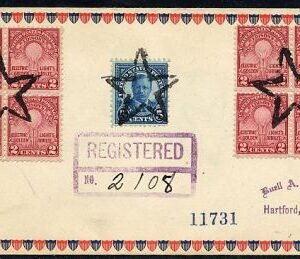 US Illinois, Monmouth 637, 652 Fancy Cancel Cover, Star