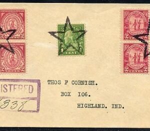 US Illinois, Monmouth 682, 683 Fancy Cancel Cover, Star