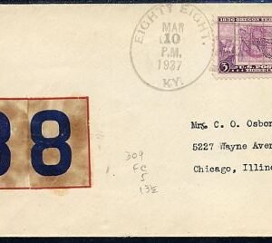US Kentucky, Eighty Eight 783 Fancy Cancel Cover