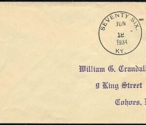 US Kentucky, Seventy Six 635 Fancy Cancel Cover