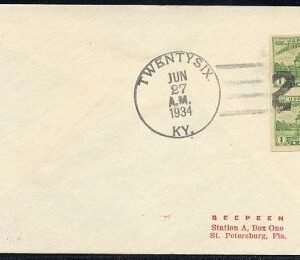 US Kentucky, Twenty Six 730a Fancy Cancel Cover