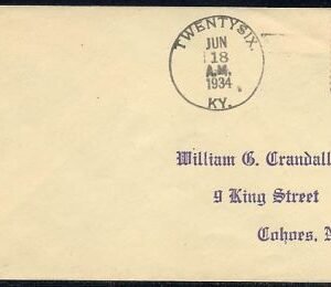 US Kentucky, Twenty Six 721 fancy Cancel Cover