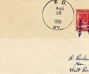 US Kentucky, Ed 645 Fancy Cancel Cover, Ornate