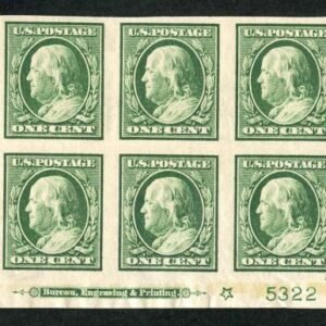 US 383 Washington / Franklin F - VF LH Plate Block
