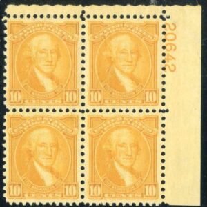 US 715 VF - XF Plate Block NH