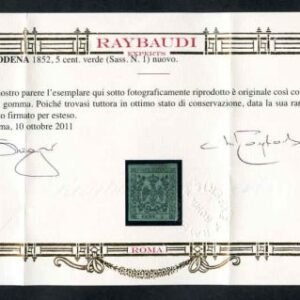 Italian States - Modena 1 Hinged VF Signed Raybaudi cv $2,375
