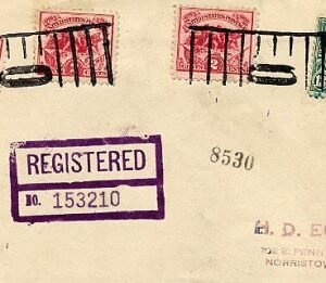 US New Jersey, Hoboken 622, 629 Fancy Cancel Cover, Picket Fence