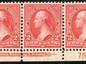 US 267 Bureau and Regular Issues VF + H Plate # Imprint Strip of 3 cv $22.50