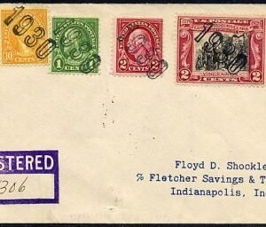 US Indiana, Winchester 632, 634, 642, 651 Fancy Cancel Cover, "1930"