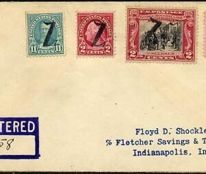 US Indiana, Zionsville 563, 634, 651, 654 Fancy Cancel Cover , "Z"