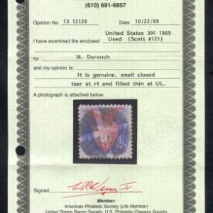 US 121 Pictorials VF - XF Used MF Weiss Cert