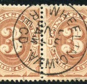US J03 Postage Dues Used Pair Wheeling WV