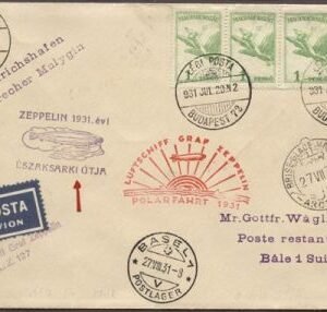 Hungary 1931 Polar flight to Switzerland
