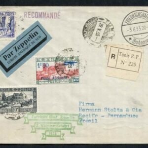 Tunisia 1933 2nd South American Flight