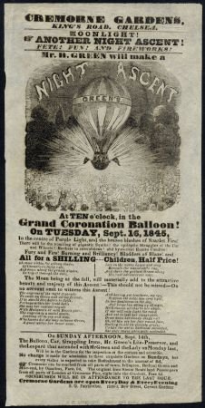 INV-08042itExt Great Britain 1845 Balloon Night Ascent Flyer